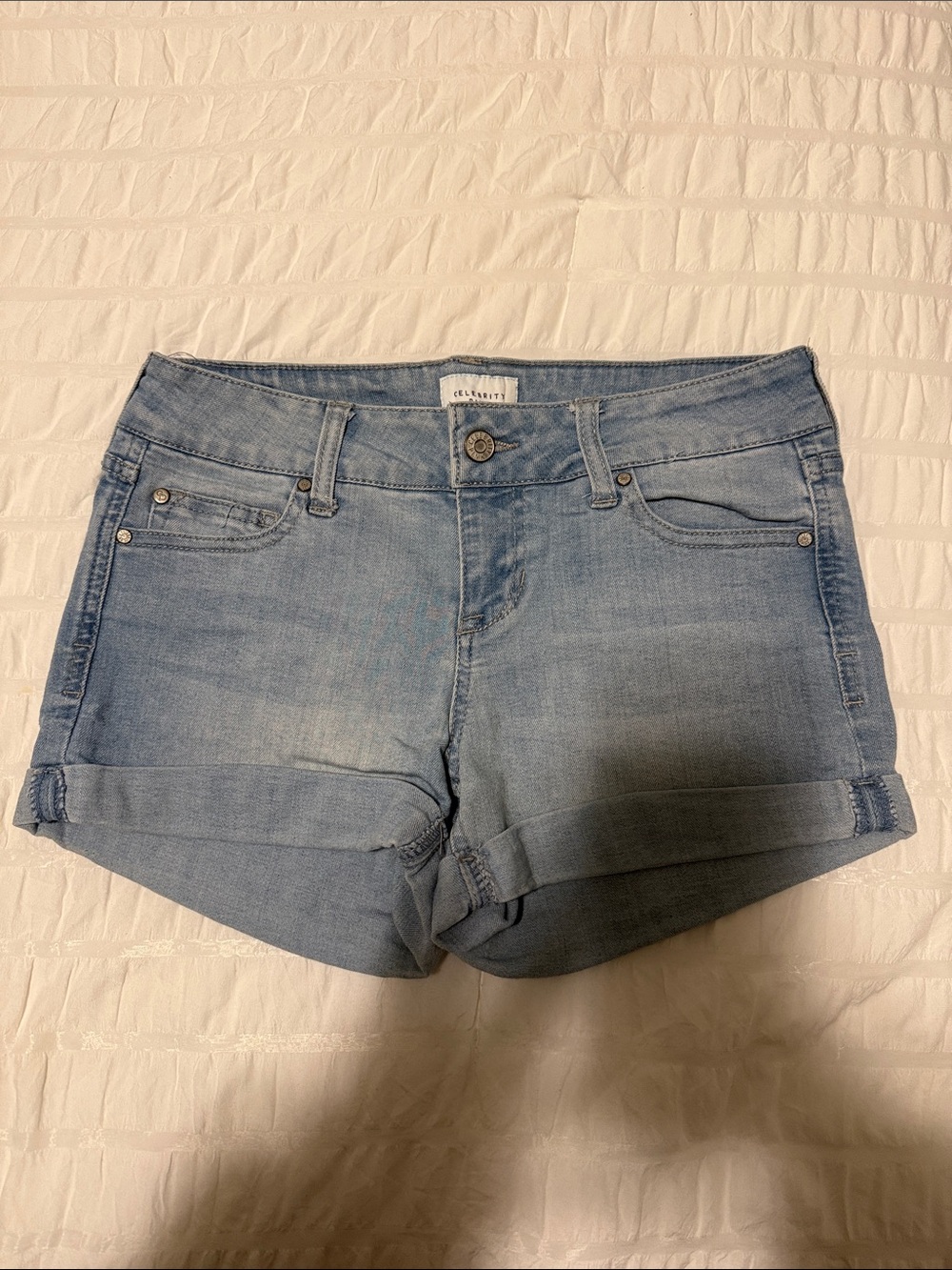Celebrity Pink Light Blue Denim Shorts
